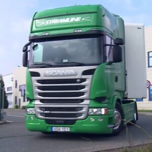 Tractora Scania R 450 Streamline color verde perfil lateral
